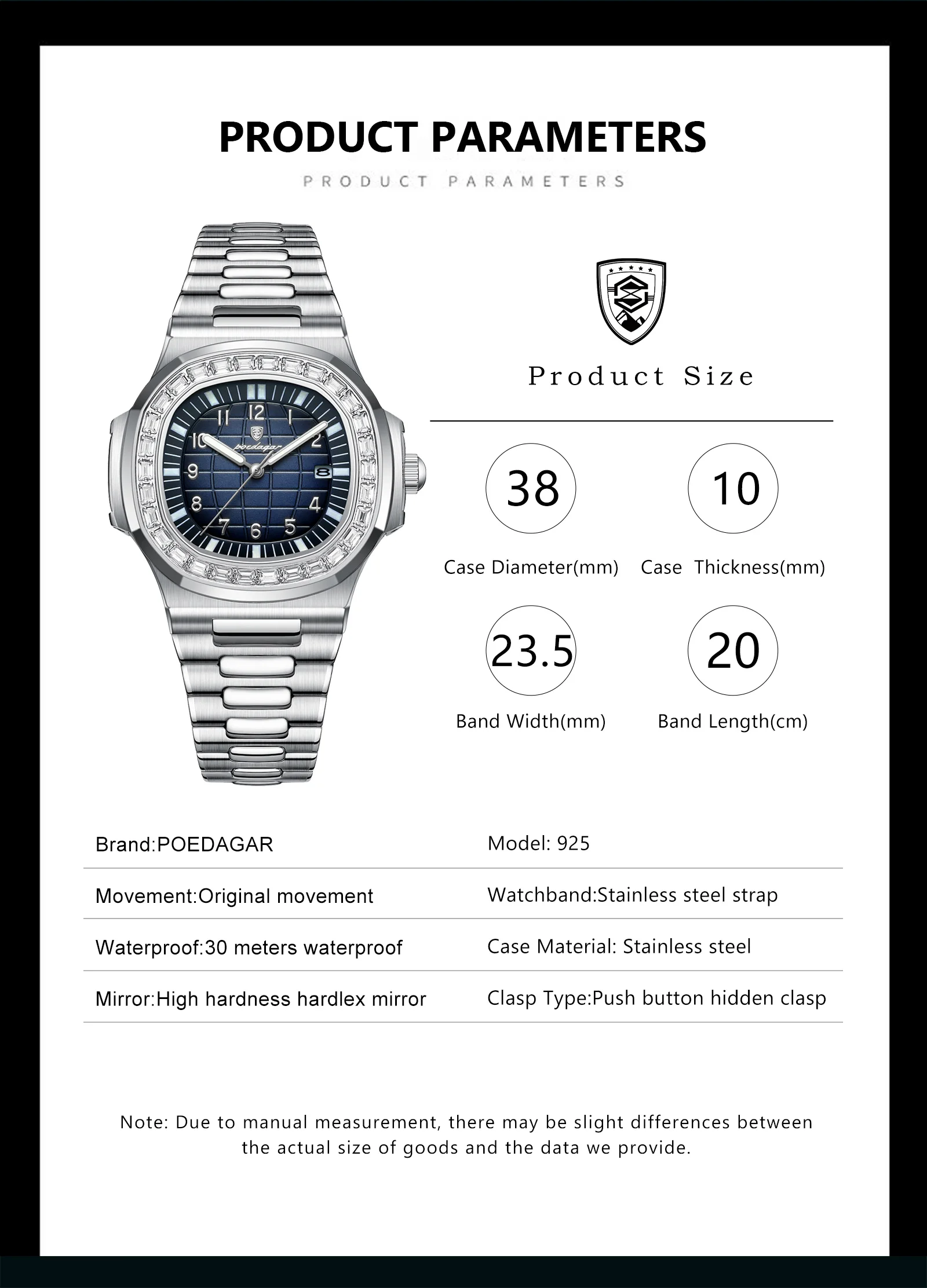 Top Poedagar Men Watch Business Waterproof Male Clock Reloj Hombre Luminous Date Stainle aperçu 4