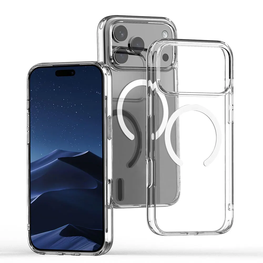 product laudtec simple transparent shell tpu pc wireless charging shockproof mangetic clear phone case for iphone 17 air pro max 16  15-7