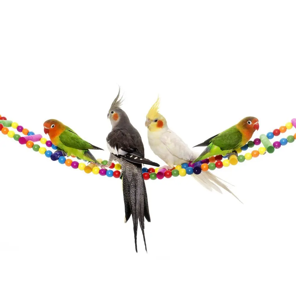 Colorful Bird Parakeet Toy Swing – Eco-Friendly, Wooden and
