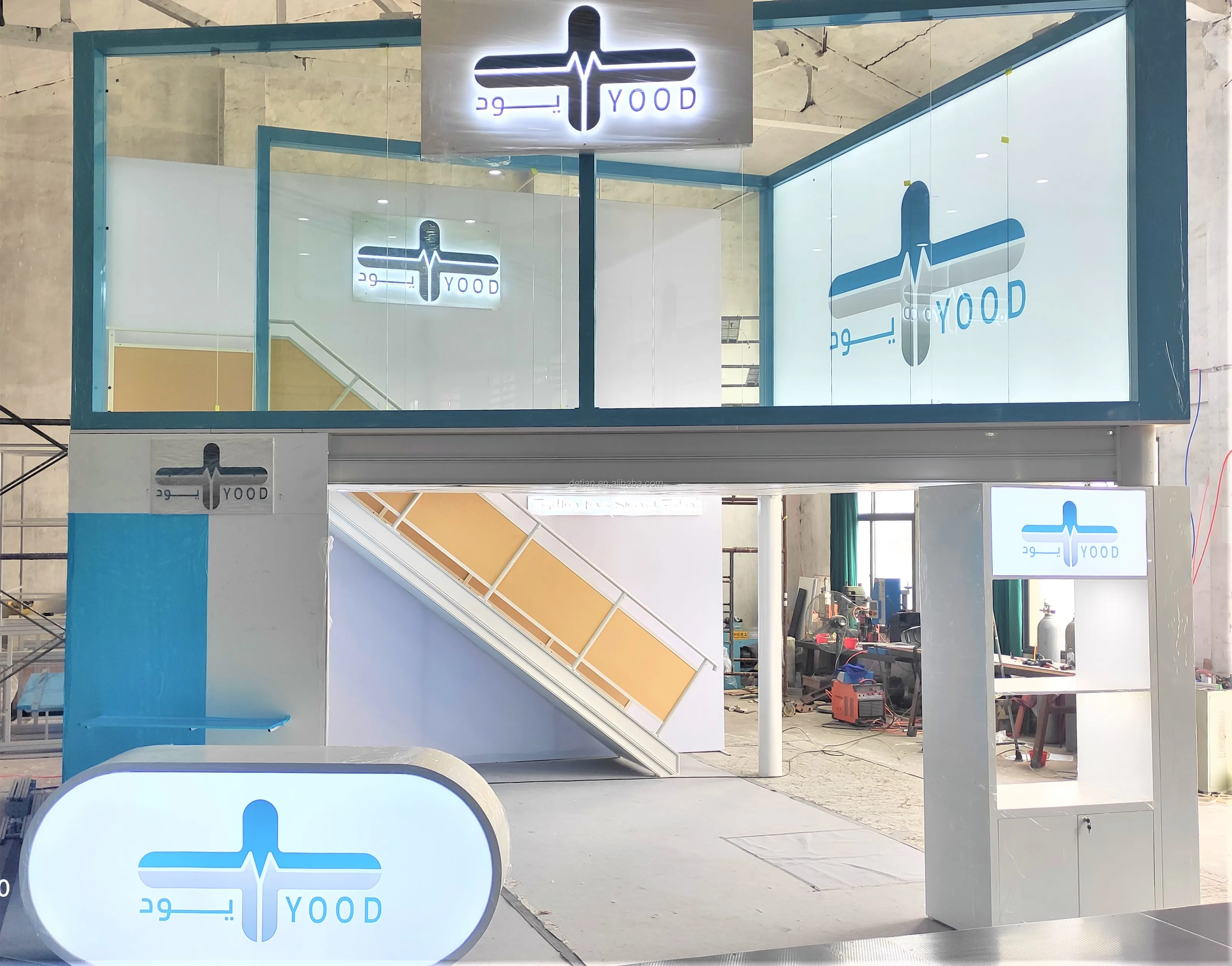 Large Trade Show Booth Modular Double Deck Aluminium Booth Two Floors Trade Fair Display Exhibition Stand