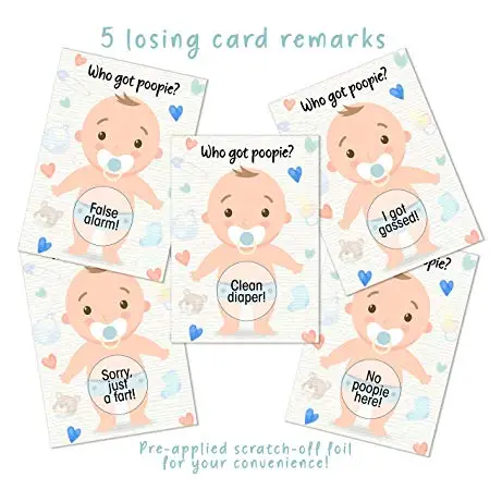 Favours T1 Size A6 10 Personalised Baby Shower Scratch Cards Party Game 