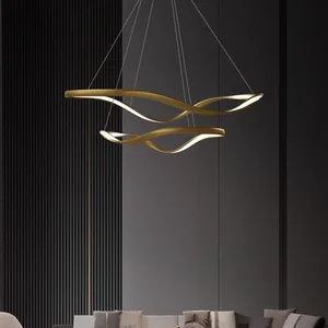Modern Simple Living Room Chandelier Light Luxury Creative Ring Restaurant Light 2023 New Lamps