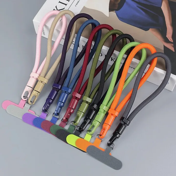 Nouveau cordon de téléphone portable transfrontalier, courte dragonne anti-chute et anti-perte, porte-clés multifonction, corde de poignet élégante pour filles