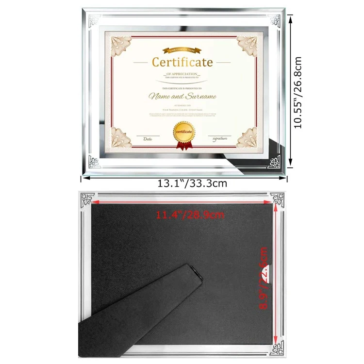 Mirror Glass Certificate Frame Document Frame8.5x11 Inch Buy Glass