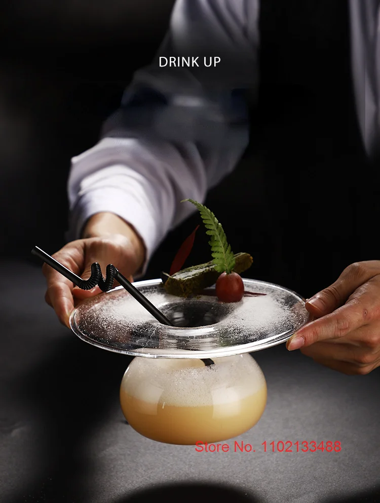 Creative Japanese Flying Saucer Plate Molecular Cocktail Cup Bar Plates