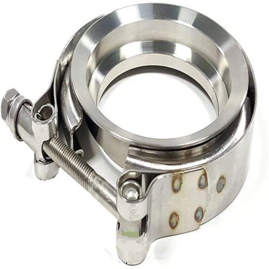 JONJEA 3" V-Band Downpipe Flange & Clamp Kit For Borg Warner S369 SX-E S200 S300 Turbo
