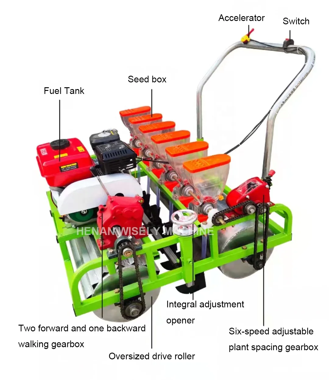 Multifunctional Vegetable Seeder Onion Seeds Sowing Broccoli Carrot Seeds Planting Machine Gasoline Engine Long Service Time