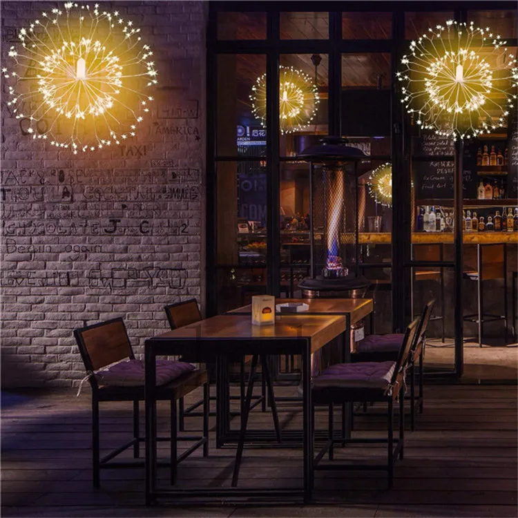 Starburst Firework Shining Colorful Optical Table Ornaments Christmas Gift Decoration Lights Mini LED Christmas Tree