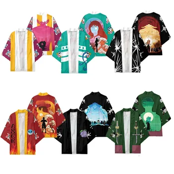 Anime One Pieces Men Women Fashion 3d Digital Print Casual Haori Harajuku Streetwear Hipster Cardigan Cosplay Anime Kimono