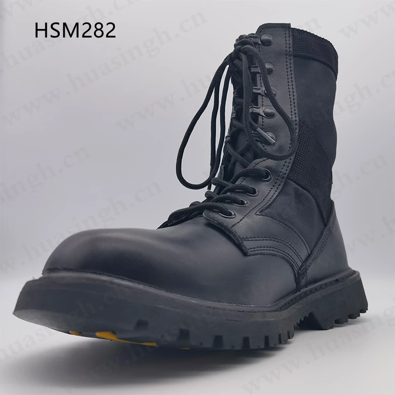 LXG,strong Grip Full Leather Upper Combat Boots Anti-slip Goodyear Rubber Outsole Men Combat Shoes HS282
