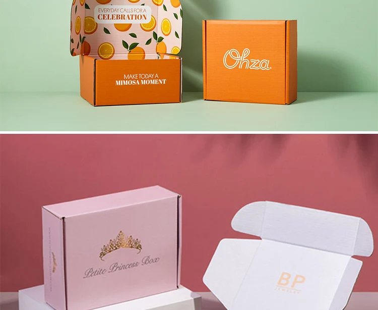 Custom Cmyk Custom CMYK Printed Logo Corrugated Cardboard Paper Gift Packaging ...