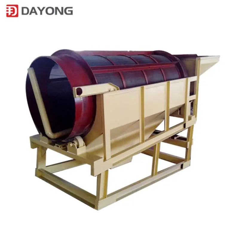 Full Automatic Sand Machine, Rotary Soil Sieve, Stone Separator, Small Mobile Gold Mining Mineral Ore Clay Trommel Drum Screen