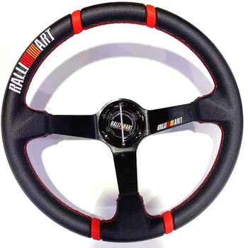 Universal Car Sports Steering Wheel Racing Leather 14 inch Steering Wheel 350mm PVC RALLIART MITSUBISHI