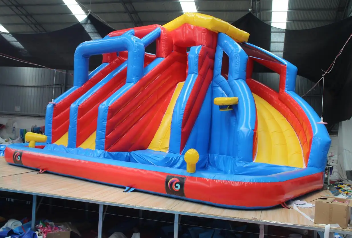 Toboggan Aquatique Gonflable Triple Racer Banzai - 4,9m De Longueur Pour Course Et Éclaboussures
