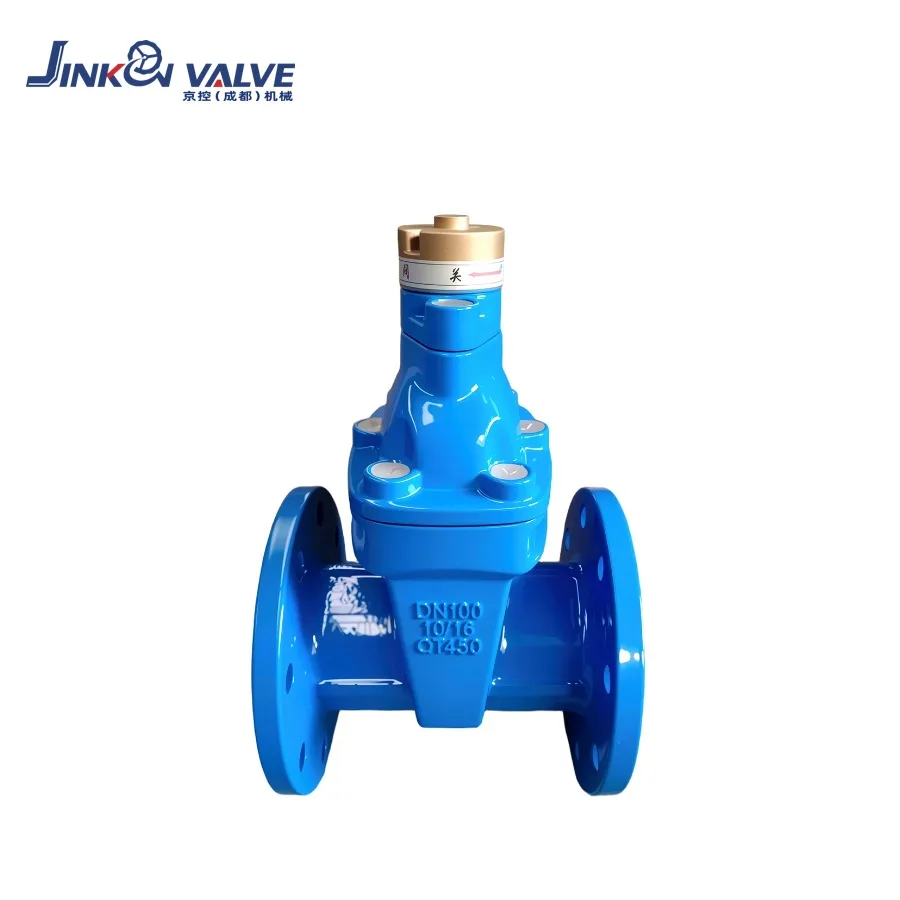 Lockable Resilient Seated Gate Valve Non-Rising Stem Flanged Anti-Theft Manual QT450 Valve PN10/PN16 for Municipal Water Supply