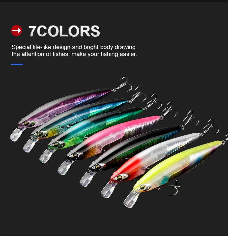 130mm 18.5g New Scales Flashing Minnow Lures Floating Jerkbait Short
