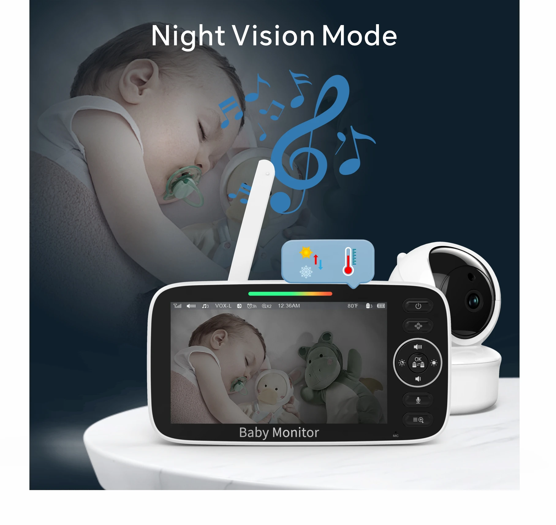 promotion 5 inch HD hot selling cheap good quality smartree baby monitor with factory price
