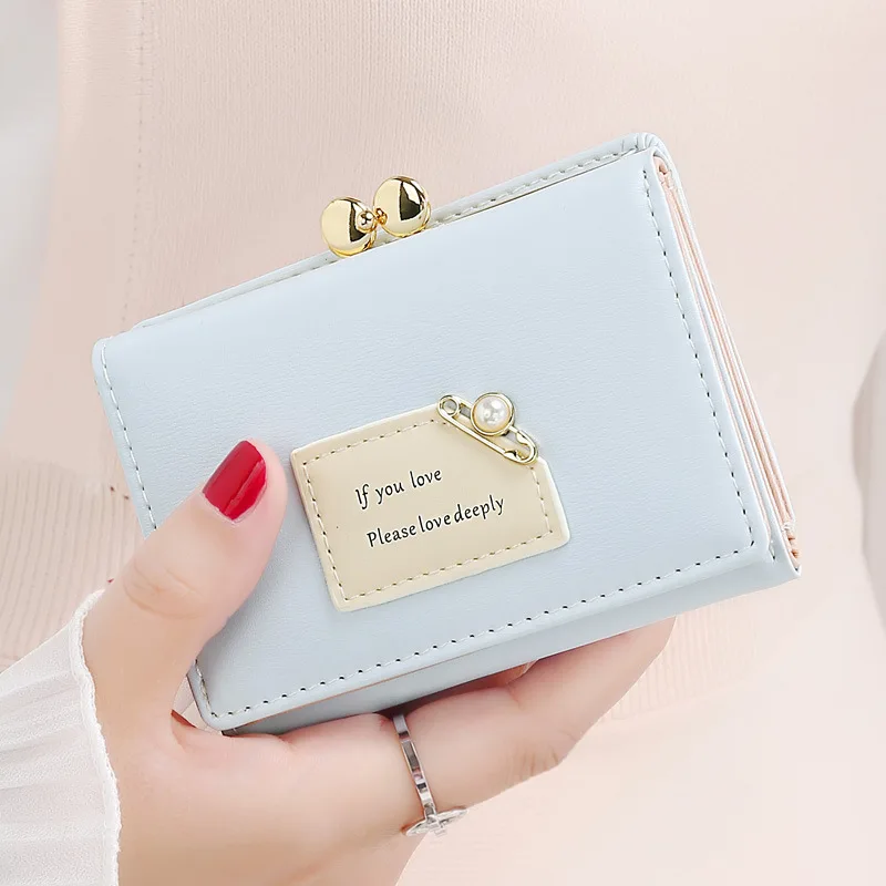 Ladies Simple Female Short New Student Korean Version Cute Multifunctional Mini Card Bag Small Purse Coin Purse