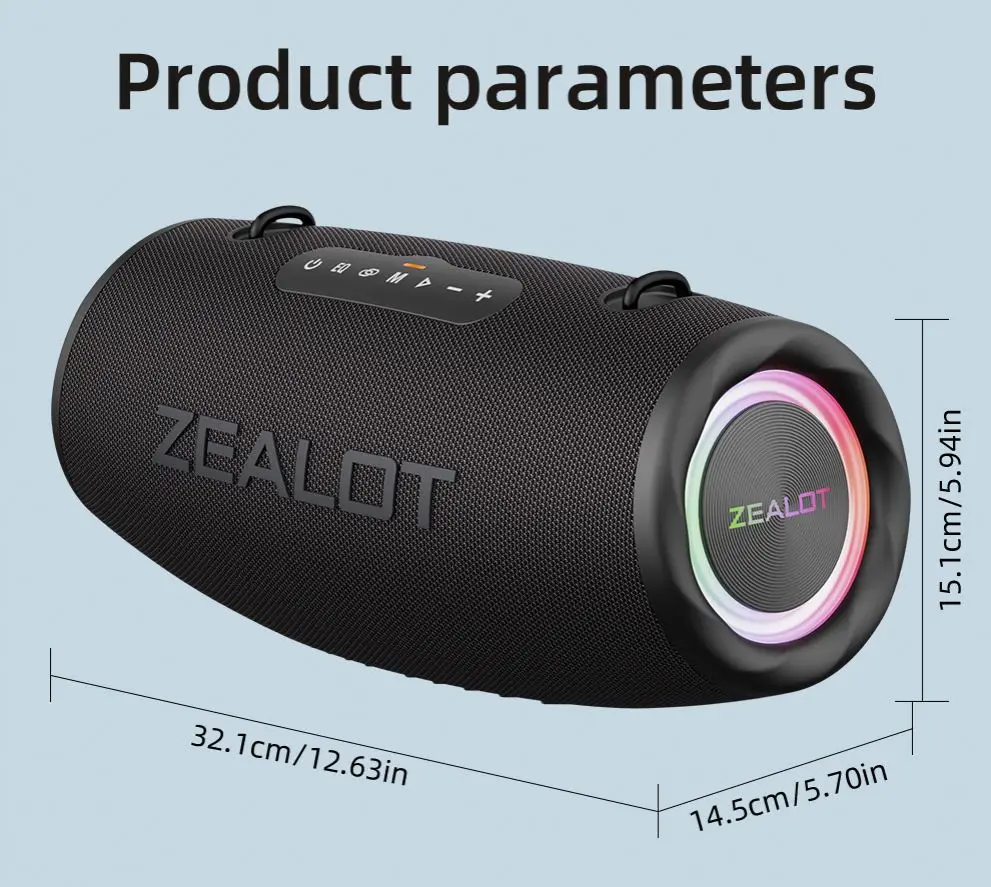 Zealot S87 Waterproof Outdoor Wireless Speaker - 30-50W Bass