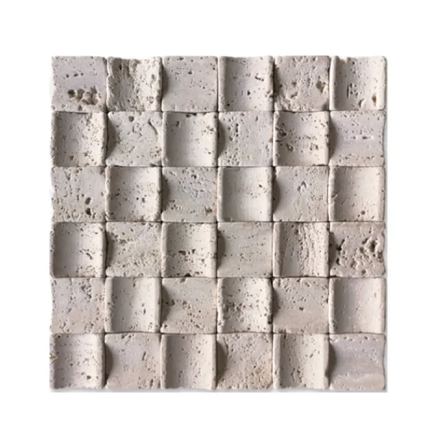 Travertine mosaics Modern Travertine Stone Marble Mosaic Design Flexible Stone Wall Tile