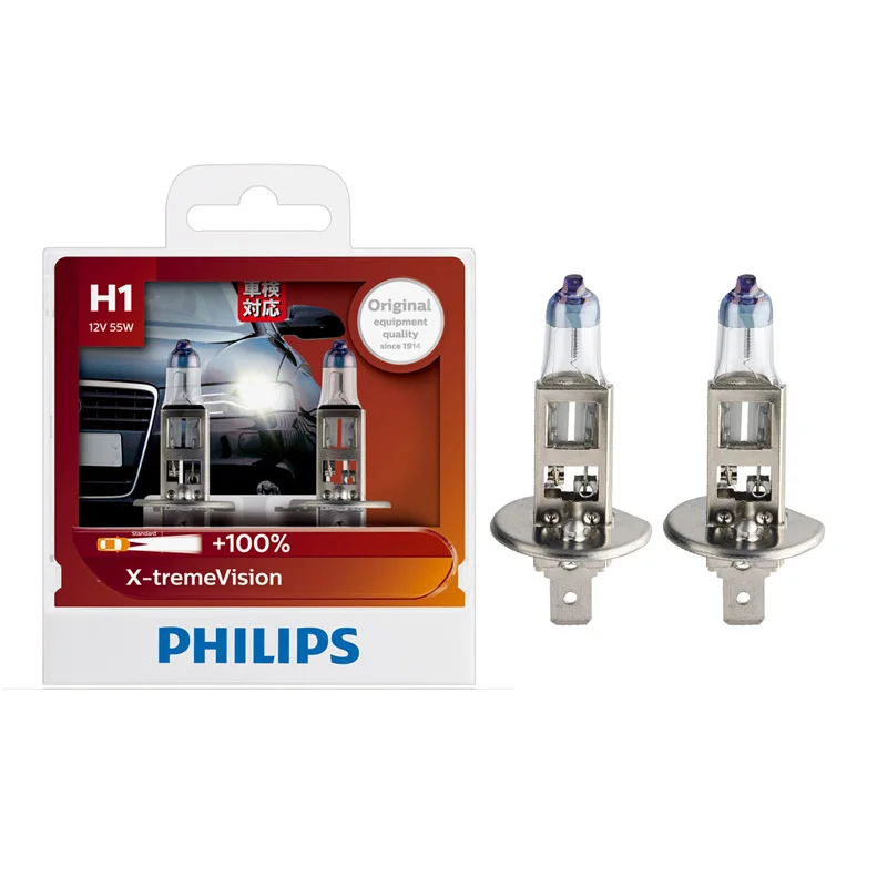 Head Lamp White Philips H1 12258 X-treme Vision Headlight Bulb