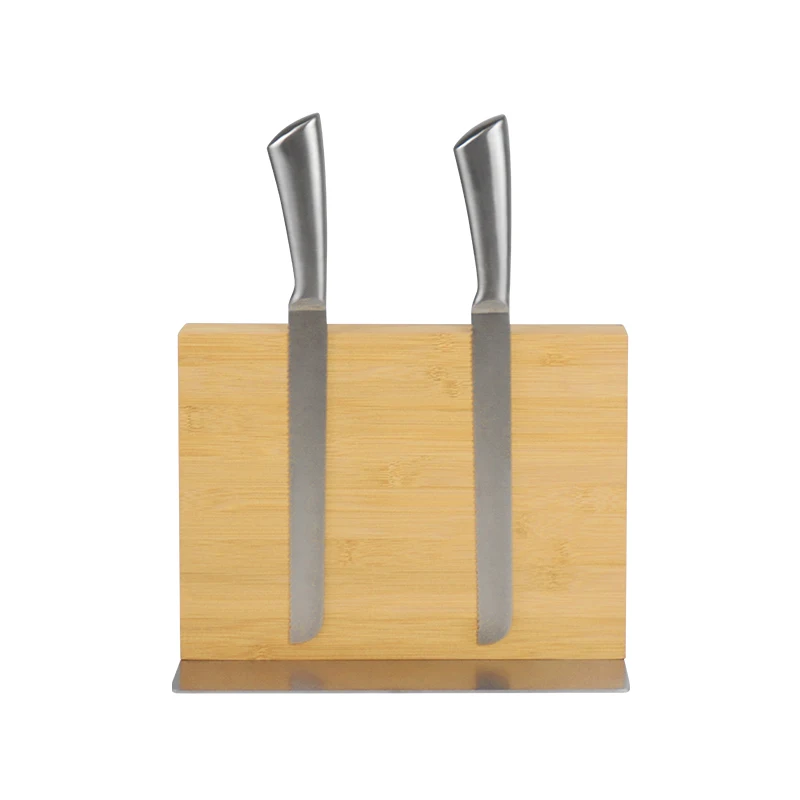 Бамбуковый деревянный магнитный блок мощный магнит нож вешалка подставка для кухонных