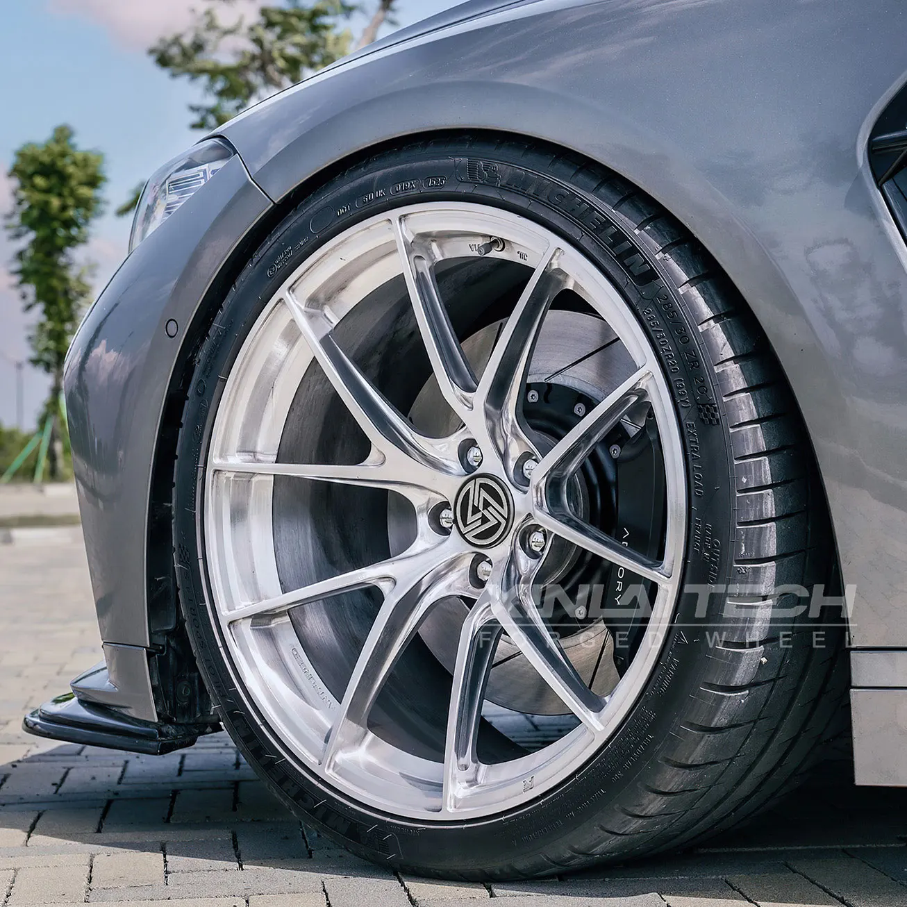 XL 1-piece Monoblock Custom Forged Wheel Deep Concave Hyper Silver Brushed Polished 5x120 5x112 5x114.3 17-24 Inch Wheel Rim - Image 1