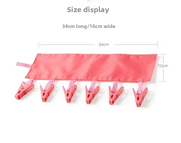 product custom waterproof oxford cloth travel hanger 6 clip fabric foldable hanging rack for hats socks underwear bathroom hotel closet-8