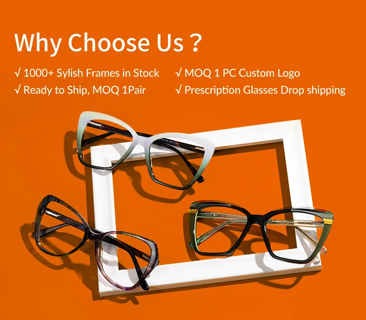 2023 wholesale new fashion custom logo women men acetate optical frame
