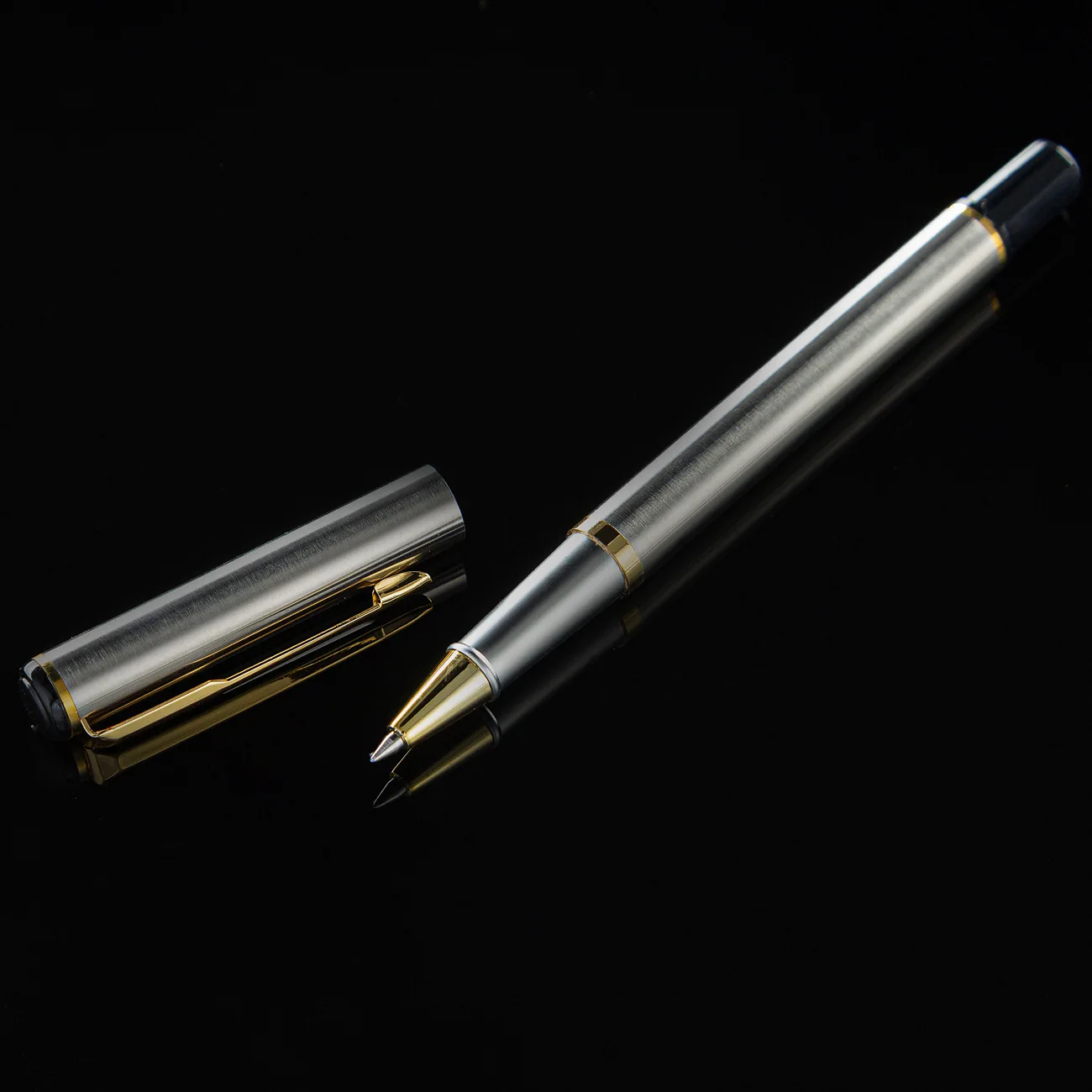 High Quality Business Gift Metal Material Custom Logo Black Gel Ink Pen ...