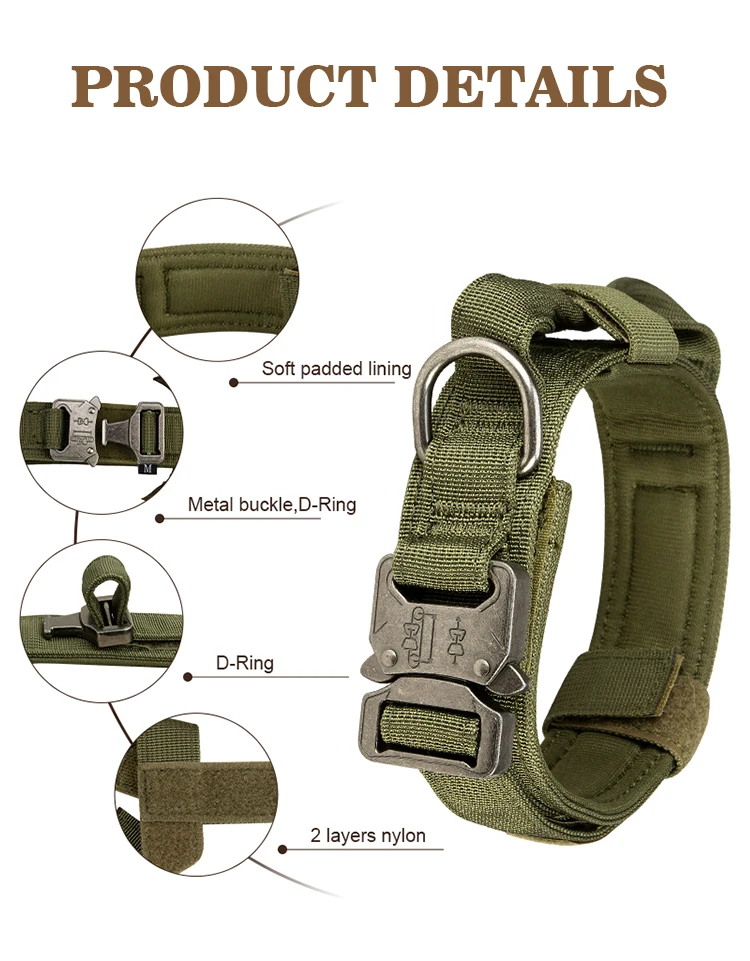 High Quality Heavy Duty Metal Buckle Pet Dog Training Collar Large Dogs