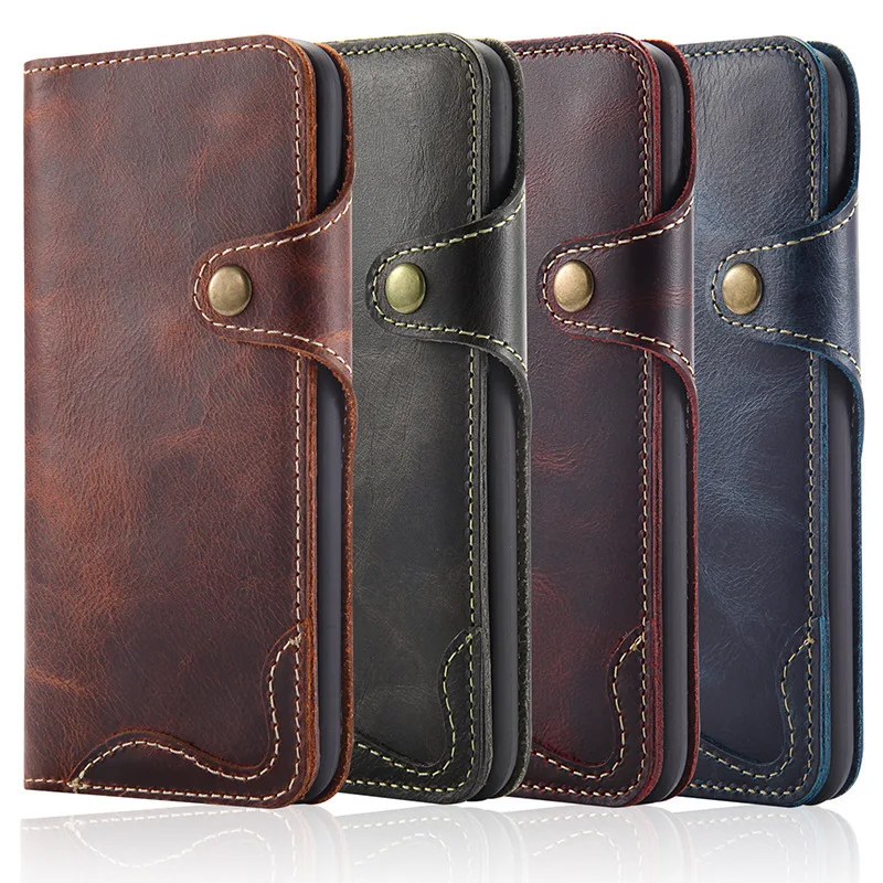 Vintage Real cowhide leather zipper Wallet Business Case for iPhone 16 15 14 13pro max ALF-112 Laudtec