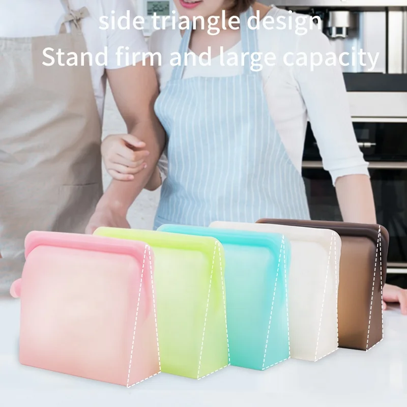 Многоразовый силиконовый герметичный пакет для хранения пищевых продуктов