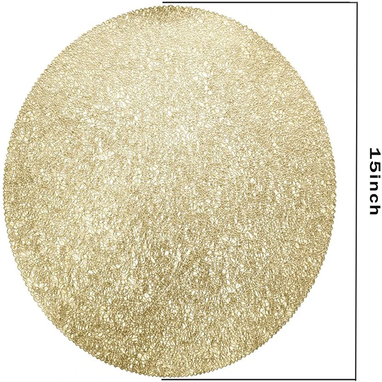 Luxury Round Pvc Vinyl Shiny Glitter Gold Restaurant Hotel Kitchen