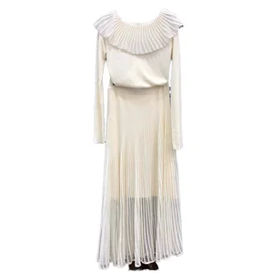 Customize High Quality New  Autumn Winter Solid Ankle-Length Knit Skirt Suit Set Breathable Wool Polyester Acrylic Knitted