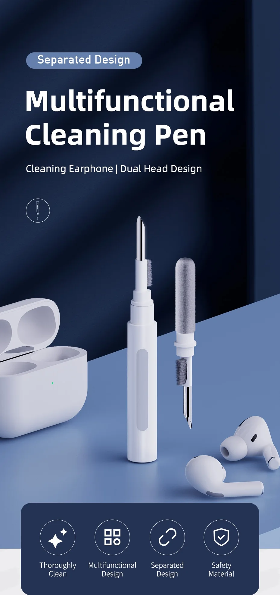 Portable Bluetooth Cleaner Kit For Airpods Pro 1 2 Earbuds Wireless