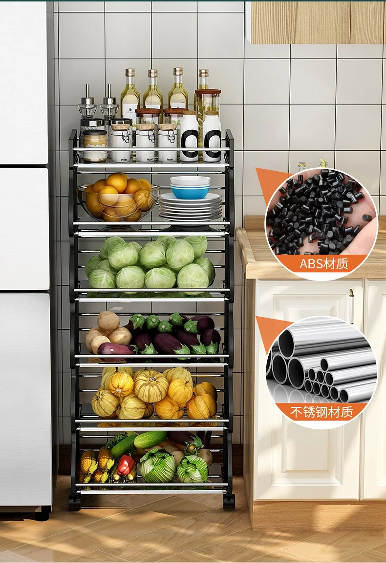 Vegetable Racks Kitchen Floorstanding Shelf Multilayer Fruit And