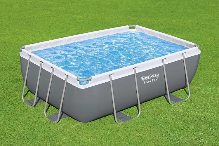 Bestway 56629 Stainless Steel Frame Above Ground Outdoor Swimming Pool