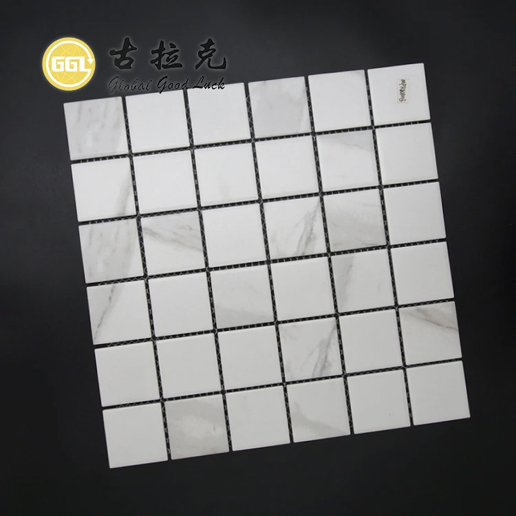 Ceramic White Square Mosaic Tile Backsplash Bathroom Mosaic Wall Tiles