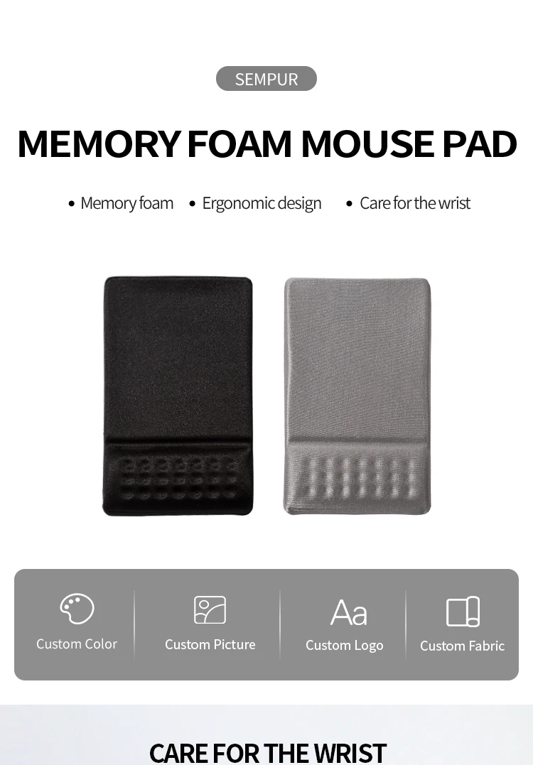 Promotional Pu Nonslip Base Ergonomic Memory Foam Mouse Wrist Pad