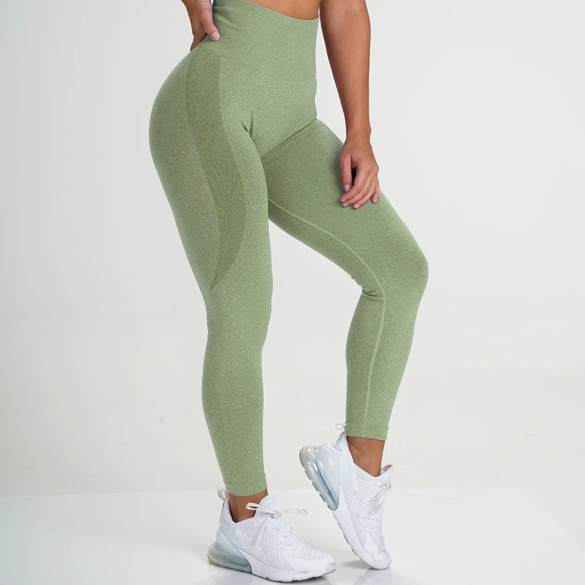 NVGTN - Nvgtn khaki green contour seamless leggings on Designer Wardrobe