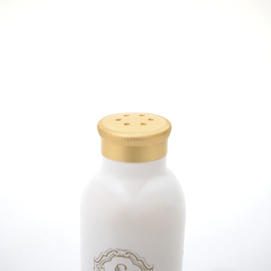High Quality Customized aluminum bottle packaging of mini 80G talc bottle
