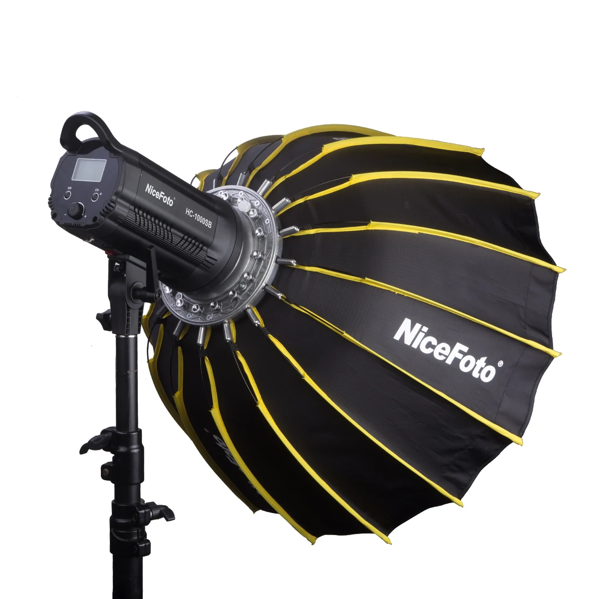 NiceFoto LED-60cm kamera Studio foto Flash parabola kotak lunak pencahayaan  Bowens Mount cincin kerucut kotak dalam dengan Grid