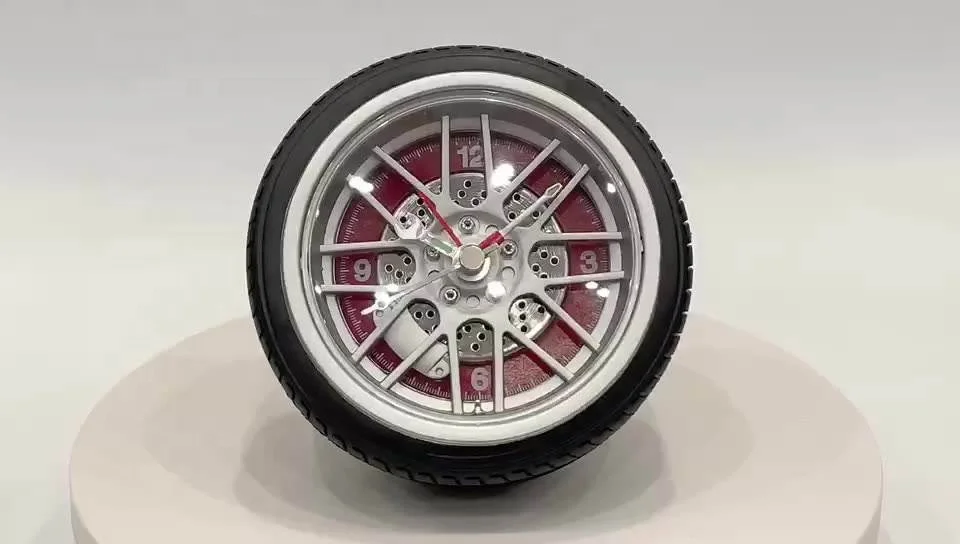 14inch Automobile Quartz Clock Tire Luminous Wall for Indoor Home Tyre