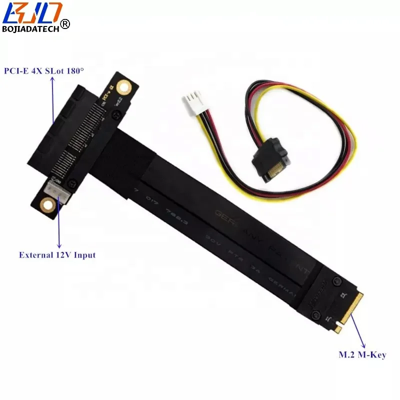 M.2 To PCI Express 3.0 X16 Extension Cable - PCIe X16 To M.2 M Key Riser Card