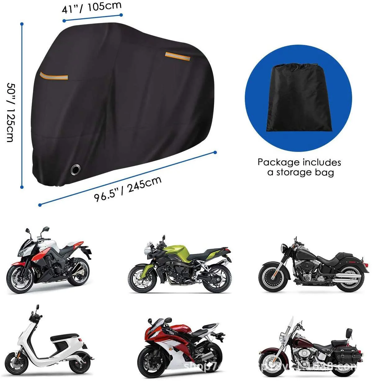 190t Motorcycle Cover Outdoor Electric Car Cover Waterproof