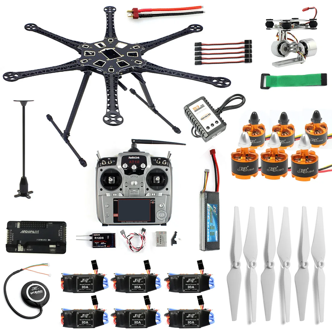 Full Kit RC Drone 6-axle Aircraft Kit HMF S550 Frame 6M GPS APM 2.8 Fl ...