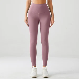 Women's Seamless Gym Pants Drawstring Logo Waist Exercise Bodybuilding Knit Seamless Legging