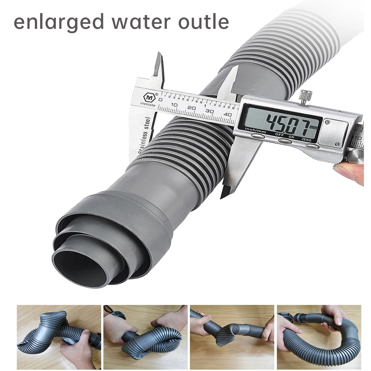 product kitchen transparent double bowls sink drain  kit with expandable tubular drain tubing pipe with adapter flexible sink drain-5
