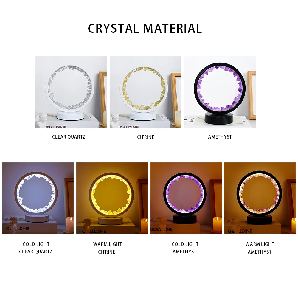 Wholesale Natural Amethyst Round Crystal Lamp Healing Stone Crystal